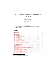 LATEX Class for the Association for Computing Machinery∗