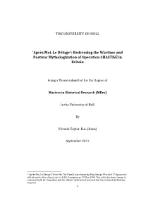 THE UNIVERSITY of HULL 'Après Moi, Le Déluge1: Redressing The