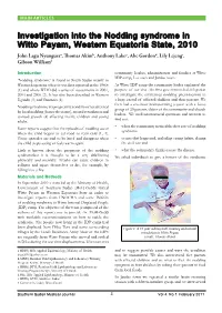 Investigation Into the Nodding Syndrome in Witto Payam, Western