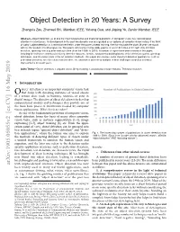 Object Detection in 20 Years: a Survey