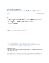 Switching Time and Other Thought Experiments: the Hughes Court and Constitutional Transformation