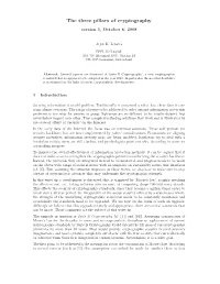 The Three Pillars of Cryptography Version 1, October 6, 2008