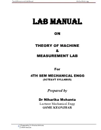 Tom & Measurement Lab Manual