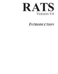 Introduction Rats Version 9.0