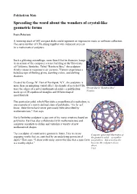 Polyhedron Man Spreading the Word About the Wonders of Crystal-Like Geometric Forms