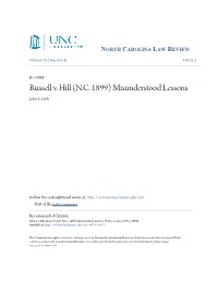 Russell V. Hill (N.C. 1899) Misunderstood Lessons John V