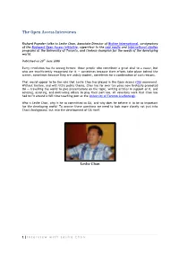 The Open Access Interviews