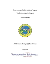 Cobblestone Traffic Study