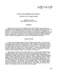 Flight Test Results of the F-8 Digital Fly-By-Wire (DFBW) Control System