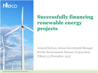 Successfully Financing Renewable Energy Projects