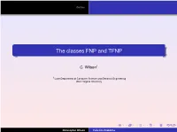 The Classes FNP and TFNP