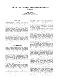 The Ear Tone Toolbox for Auditory Distortion Product Synthesis