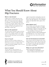 What You Should Know About Hip Fractures
