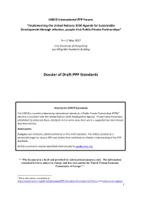 Dossier of Draft PPP Standards