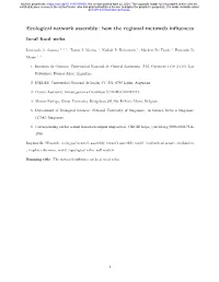 Ecological Network Assembly: How the Regional Metaweb Influences Local