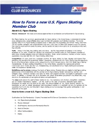How to Form a New U.S. Figure Skating Member Club About U.S