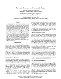 Prototype Theory and Emotion Semantic Change Aotao Xu (A26xu@Cs.Toronto.Edu) Department of Computer Science, University of Toronto