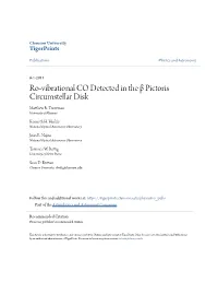Ro-Vibrational CO Detected in the Β Pictoris Circumstellar Disk Matthew R