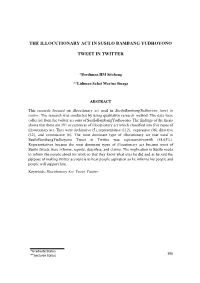 The Illocutionary Act in Susilo Bambang Yudhoyono