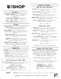 The Shop Menus 7-18-21 **Newest**