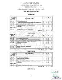 2013 CURRICULUM I to IV SEMESTERS (FULL TIME) M.Sc