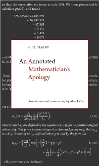 An Annotated Mathematician's Apology