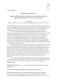 Special Issue on REINSTATING REPTILES