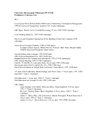 Videotapes Transferred from Extension and Experiment Station