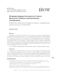 123 Designing Language Assessments in Context