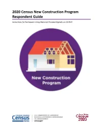2020 Census New Construction Program Respondent Guide