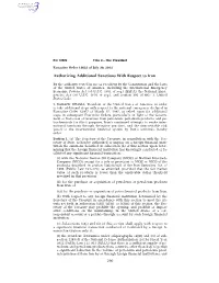 Authorizing Additional Sanctions with Respect to Iran