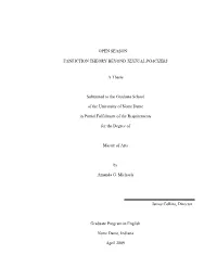 FANFICTION THEORY BEYOND TEXTUAL POACHERS a Thesis