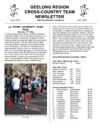 GEELONG REGION CROSS-COUNTRY TEAM NEWSLETTER Issue # 55 June 2007 ______