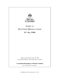 Hunting Regulation B.C