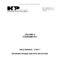 Manual on Hydrometry