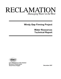 Windy Gap Firming Project Water Resources Technical Report