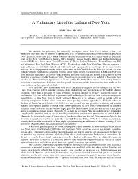 A Preliminary List of the Lichens of New York