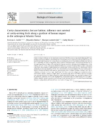 Cavity Characteristics, but Not Habitat, Influence Nest Survival Of