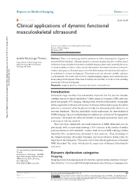 Clinical Applications of Dynamic Functional Musculoskeletal Ultrasound