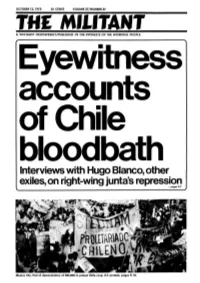 Interviews with Hugo Blanco, Other Exiles, on Right-Wing Junta's Repression · -Pages 5-7