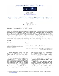 Prison Violence and the Intersectionality of Race/Ethnicity and Gender