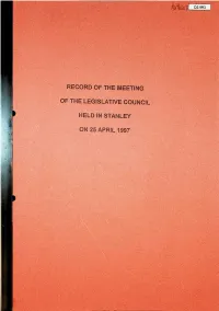 Record of the Meeting M. of the Legislative Council