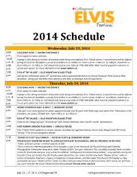 2014 Schedule