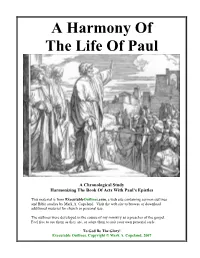 A Harmony of the Life of Paul