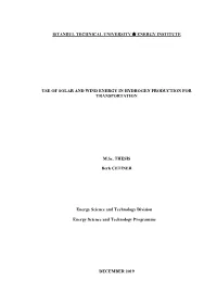 ISTANBUL TECHNICAL UNIVERSITY ENERGY INSTITUTE M.Sc. THESIS