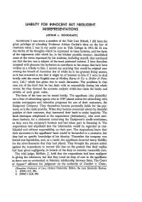 Liability for Innocent but Negligent Misrepresentations