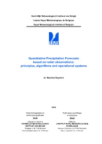 Quantitative Precipitation Forecasts Based on Radar Observations: Principles, Algorithms and Operational Systems
