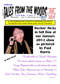 Rockin' Ricky in Full Flow at Our January 2014 Show As Pictured By