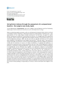 Soil Pollution Indexes Through the Assessment of a Compositional Baseline - the Langreo Case Study, Spain