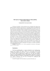 The Role of the Environment in Triggering the Syrian Crisis